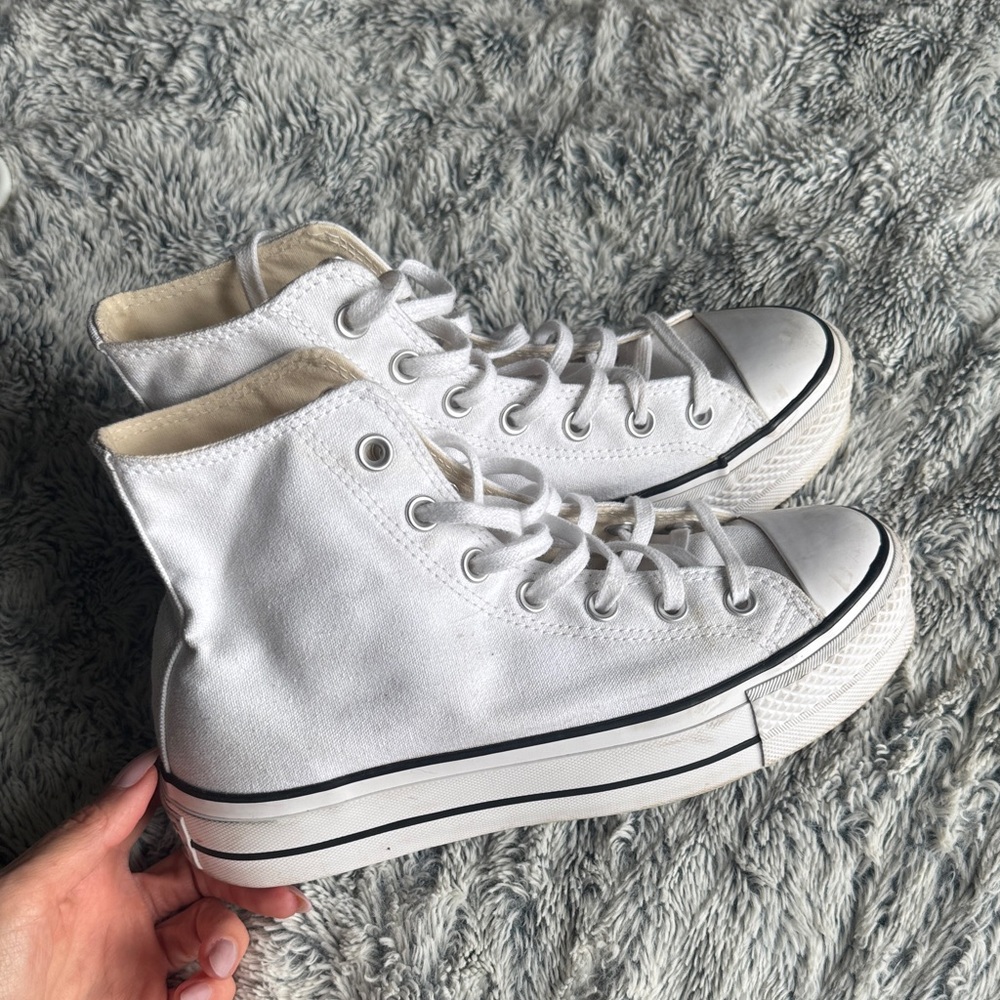 Converse White High-Top Platform Sneakers